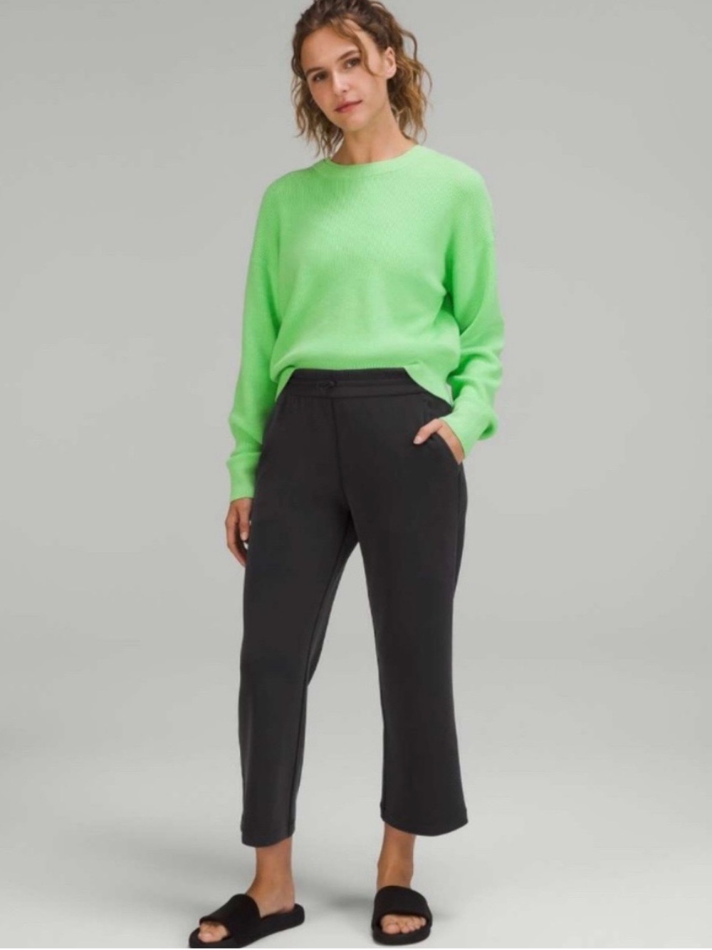πͺ· Lululemon Softstreme High-Rise Straight Leg Crop ~ Pewter colour